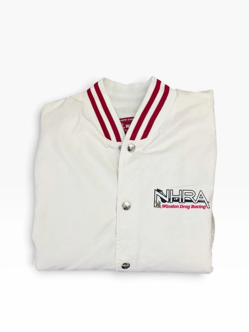 Vintage NHRA White and Red Varsity Jacket